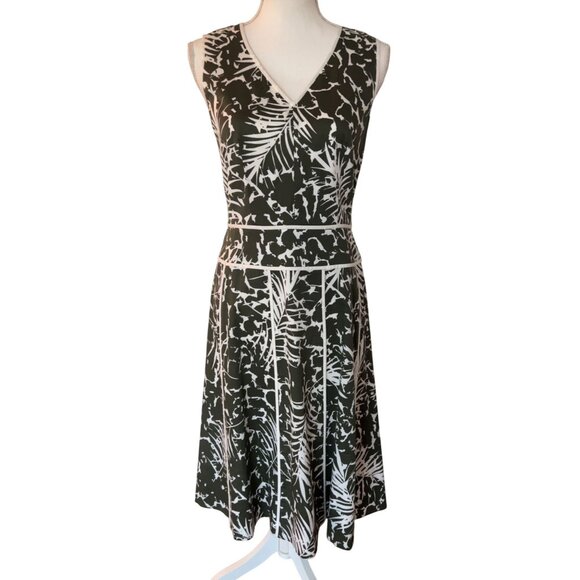 Lafayette 148 Olive Green Tropical Floral Dress‎ Size 2 - Picture 1 of 10